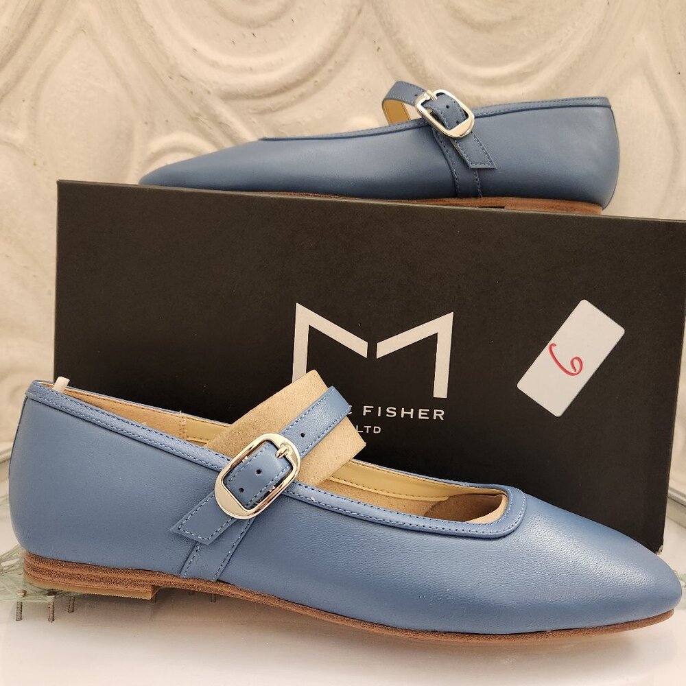 Marc Fisher Blue Flats with Buckle